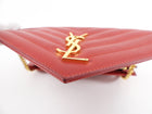 Saint Laurent Red Chevron Monogramme Chain Wallet