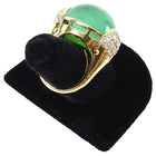 Seaman Schepps 18k Gold Emerald Diamond Gold Ball Cocktail Ring