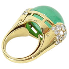 Seaman Schepps 18k Gold Emerald Diamond Gold Ball Cocktail Ring