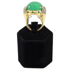 Seaman Schepps 18k Gold Emerald Diamond Gold Ball Cocktail Ring