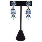 Sherman Vintage 1960's Blue Rhinestone Crystal Drop Earrings