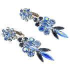 Sherman Vintage 1960's Blue Rhinestone Crystal Drop Earrings