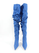 Schutz Denim Slouch Over the Knee Thigh Boots - USA 7