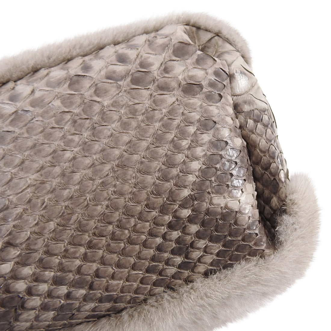 Silvano Biagini Grey Mink Fur and Python Small Crossbody Tote Bag – I ...