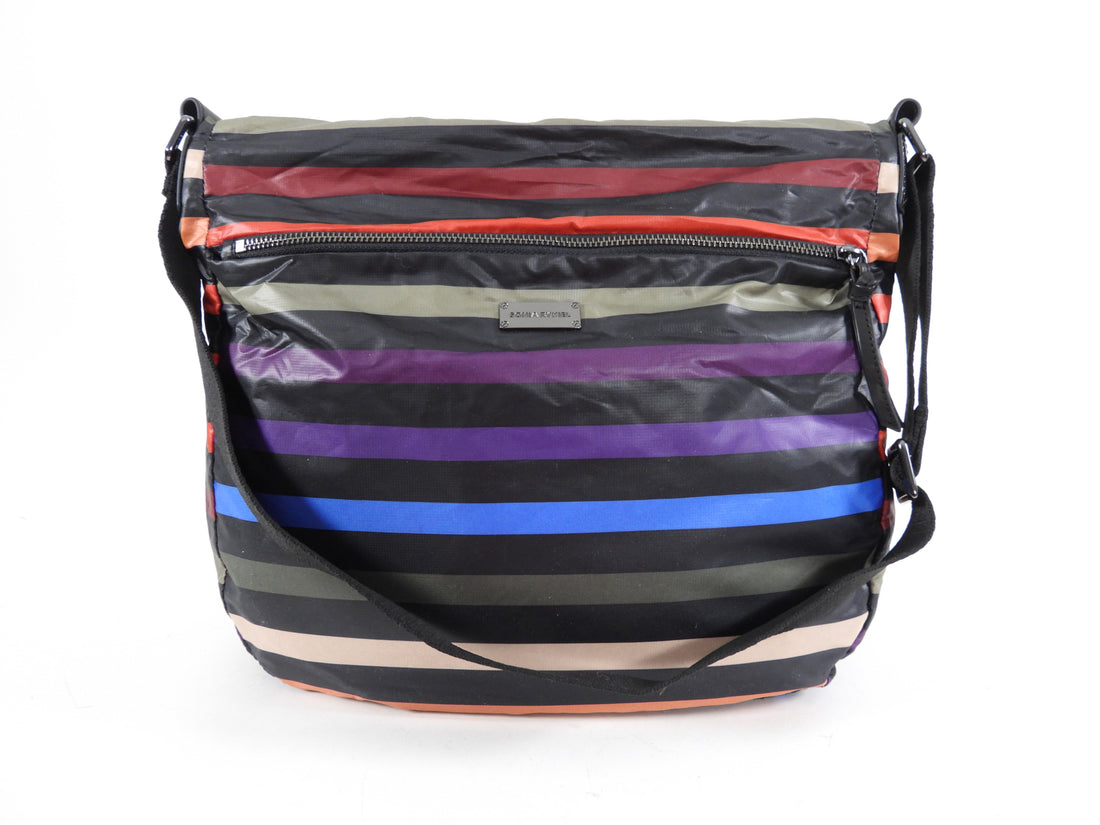 Sonia Rykiel Zip top Stripe Crossbody Messenger Bag