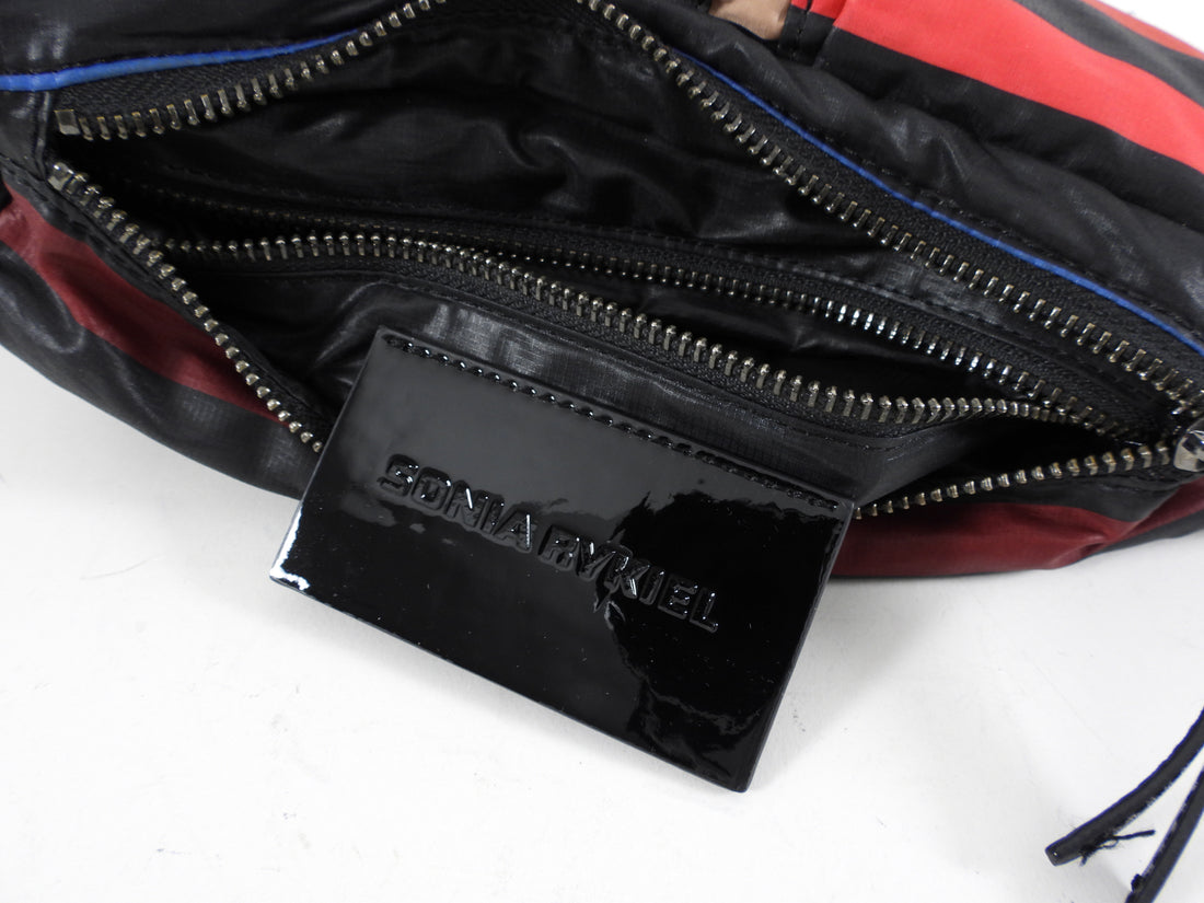 Sonia Rykiel Nylon Stripe Small Crossbody Messenger Bag