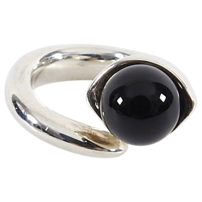 Sophie Buhai Sterling Silver Onyx Snake Wrap Ring - 5 – I MISS YOU