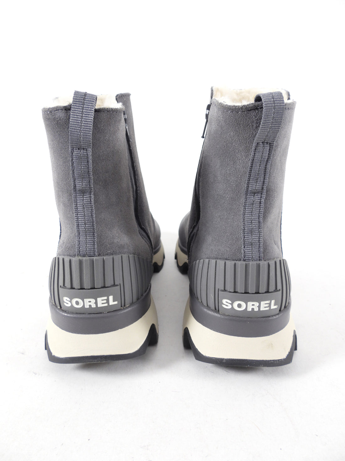 Sorel Grey Suede Ankle Zip Boots - 6.5