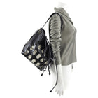 Sportmax Black Perforated Leather Shoulder Bag