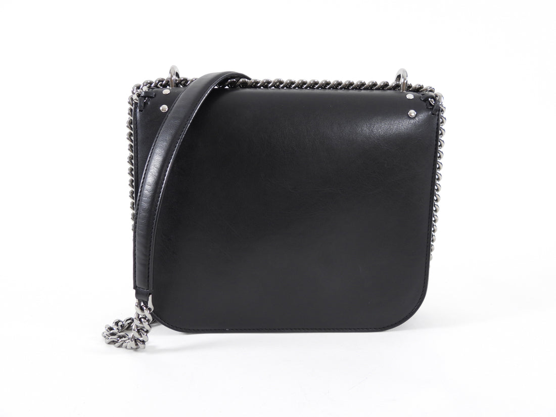 Stella McCartney Black Box Falabella Chain Bag with Floral Embroidery