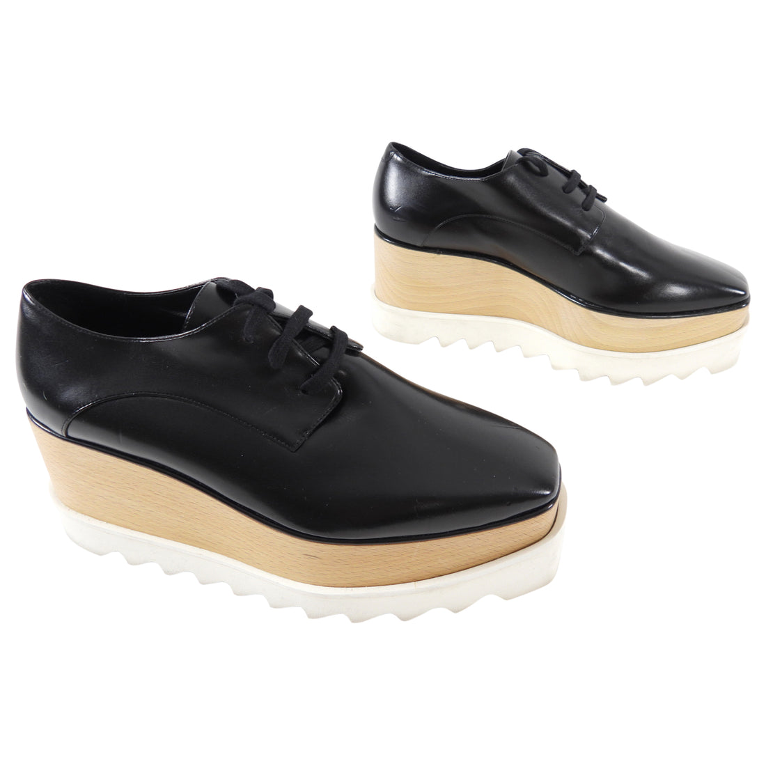 Stella McCartney Black Platform Oxford Shoes - USA 6