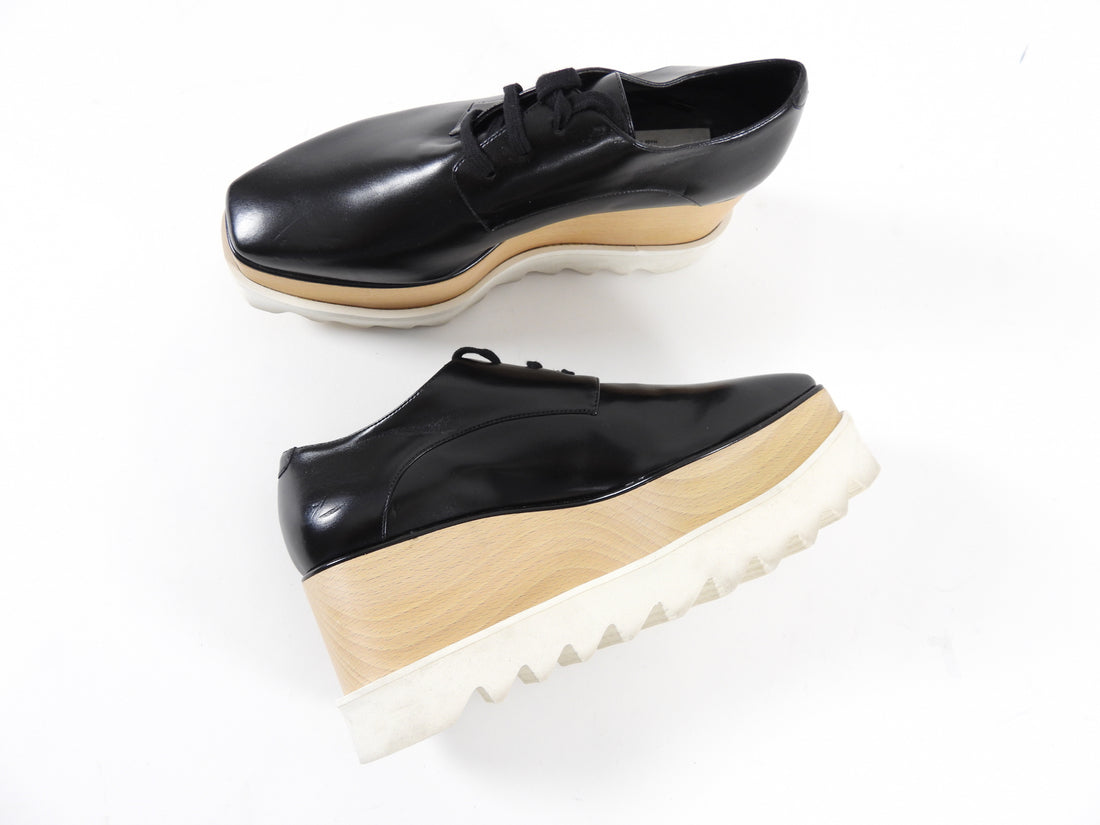 Stella McCartney Black Platform Oxford Shoes - USA 6