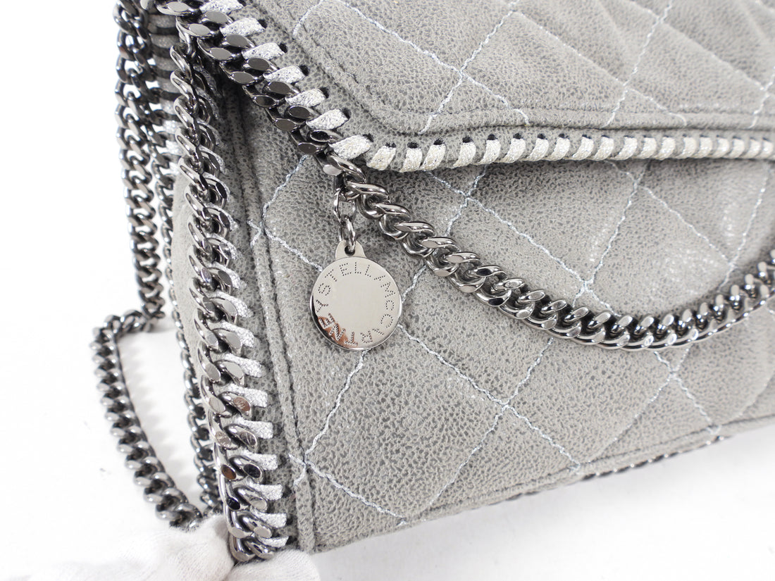 Stella McCartney Grey Quilted Small Chain Falabella Crossbody Bag