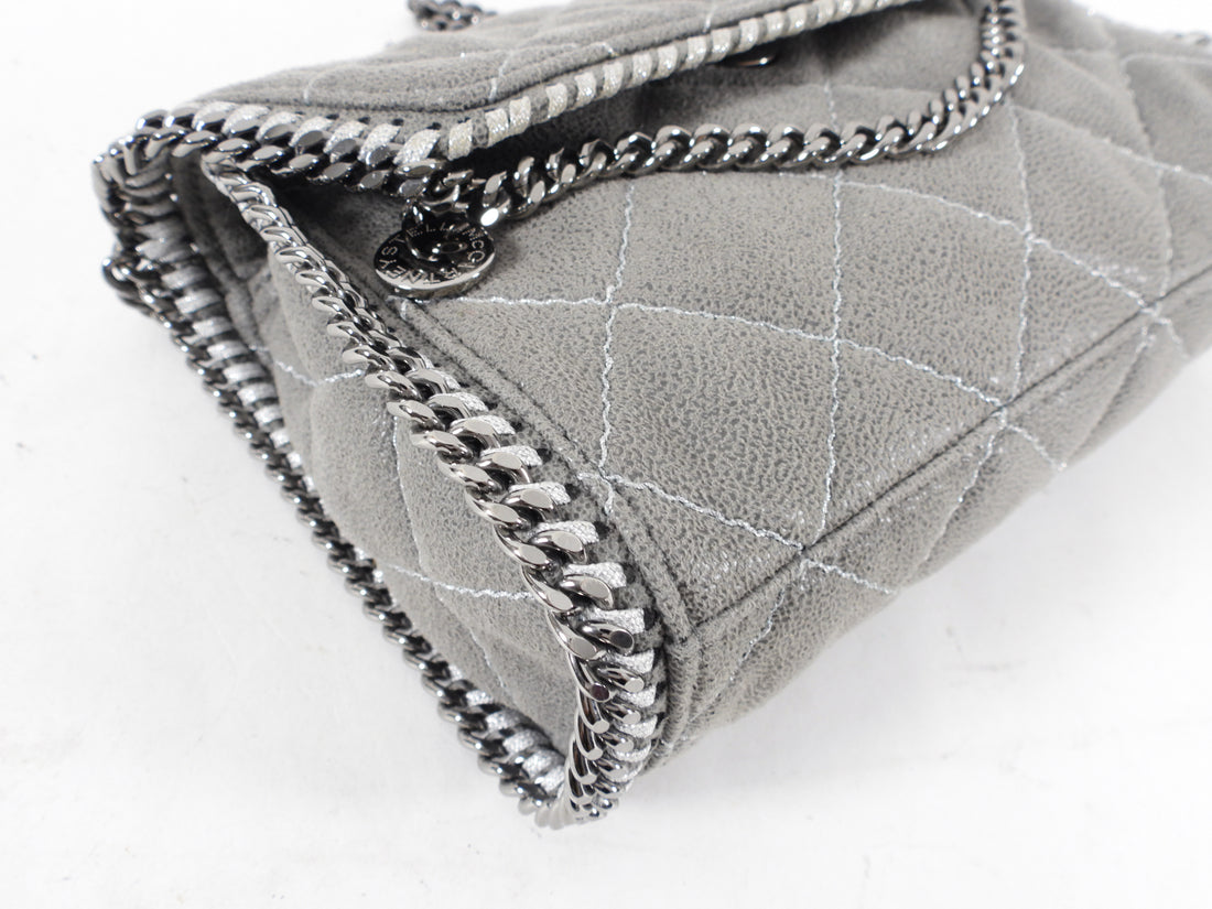 Stella McCartney Grey Quilted Small Chain Falabella Crossbody Bag