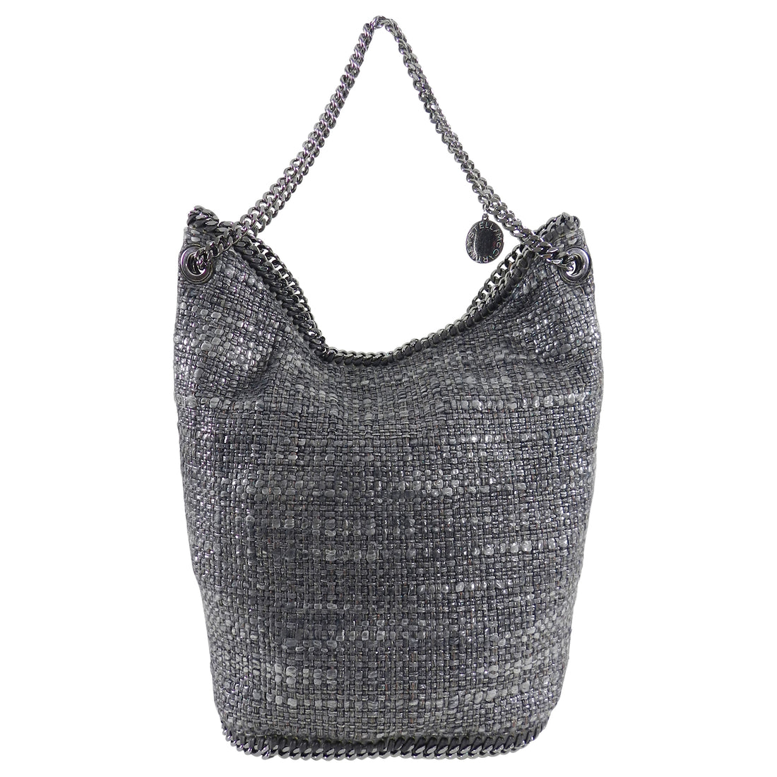 Stella McCartney Fallabella Silver Tweed Bucket Bag