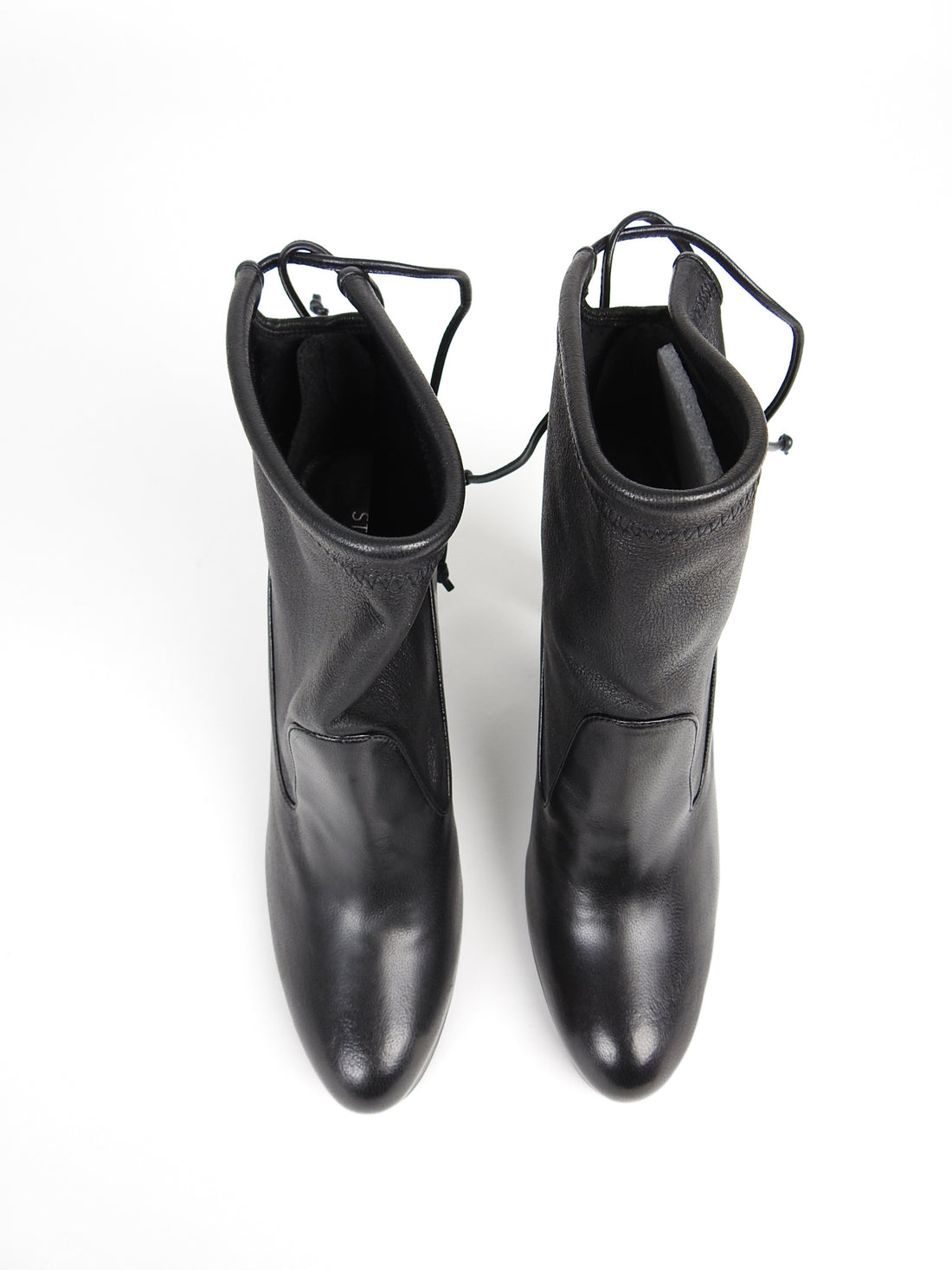 Stuart Weitzman Black Leather Mitten Ankle Boots - USA 8.5