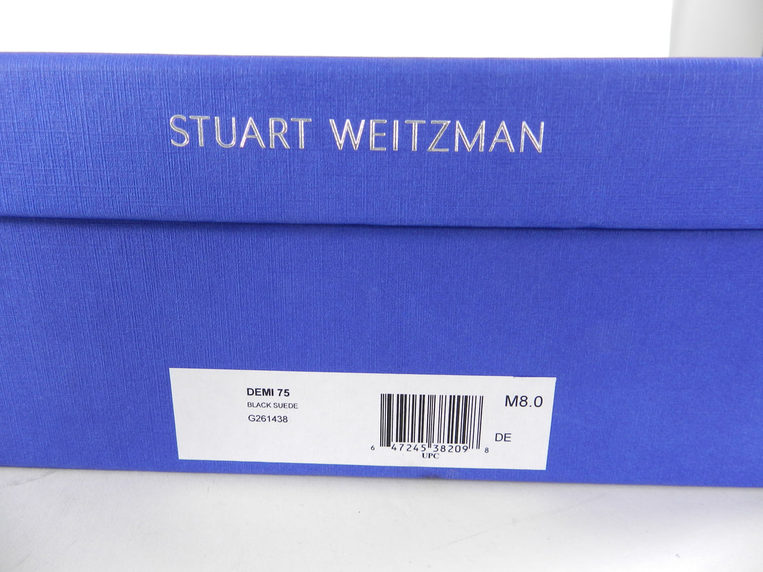 Stuart Weitzman Demi 75 Black Suede Tall Boots - 8