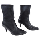 Stuart Weitzman Black Stretch Leather Clingstr Ankle Boots - USA 6.5