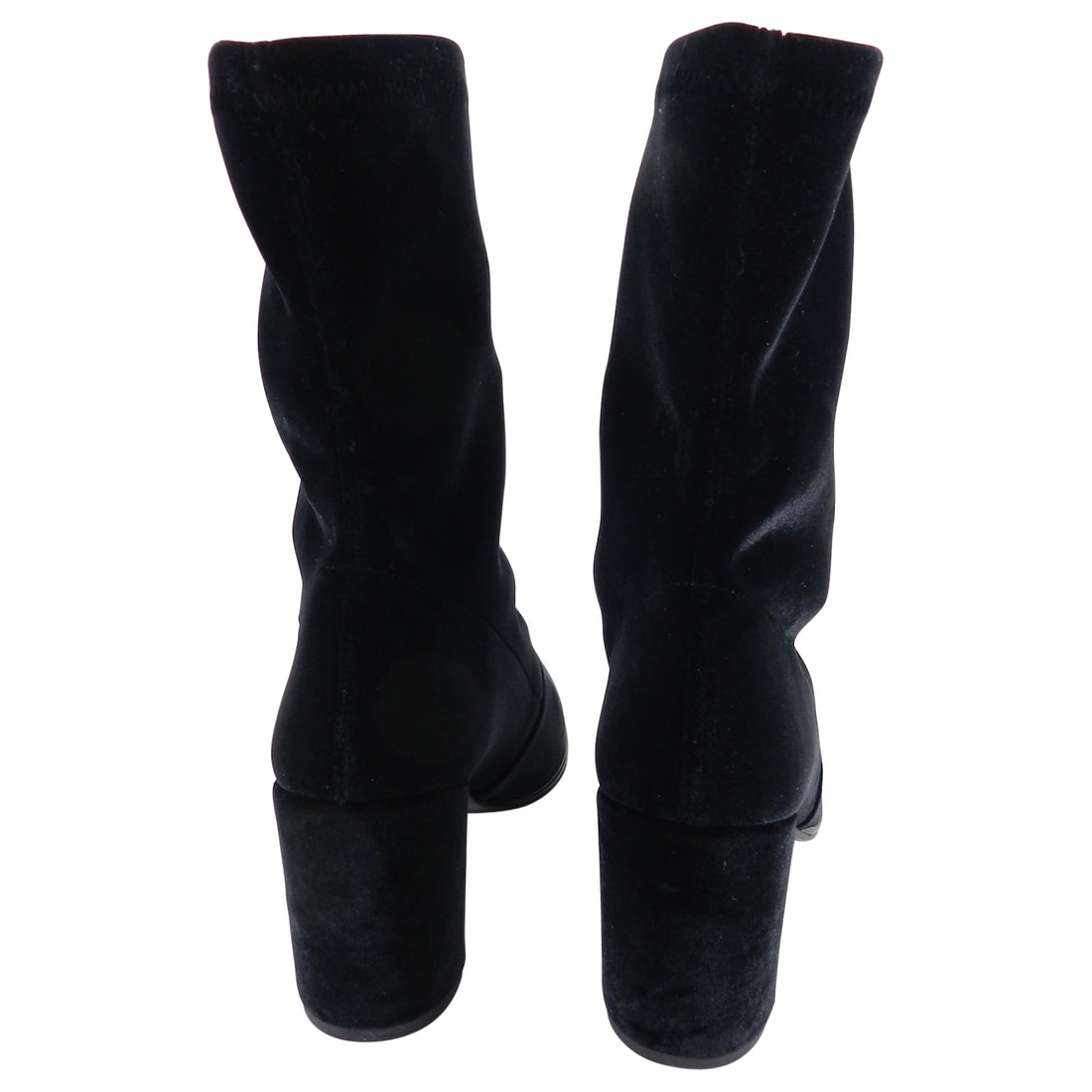 Stuart Weitzman Black Stretch Velvet Prancer Ankle Boots - 7.5