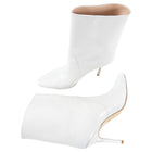 Stuart Weitzman Smooth White Leather  Ebb Slip on Ankle Boots - 9 B