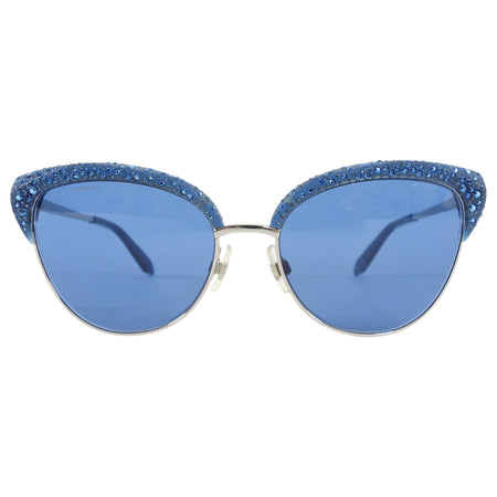 Atelier Swarovski Blue Crystal Frame Sunglasses