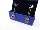 Swarovski Topaz Crystal Wire Drop Earrings