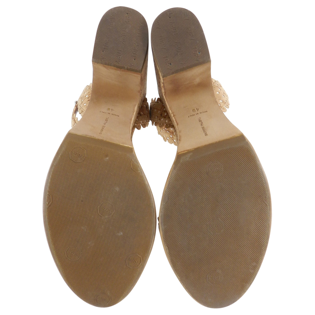 Tabitha Simmons Natural Cork Perforated Harlow Platform Sandals - 40
