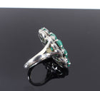 Tacori 925 Sterling Silver and Green Onyx Cluster Ring - 6.5