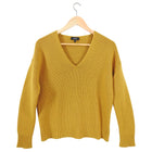 Theory Mustard Yellow Cashmere V neck Sweater - S