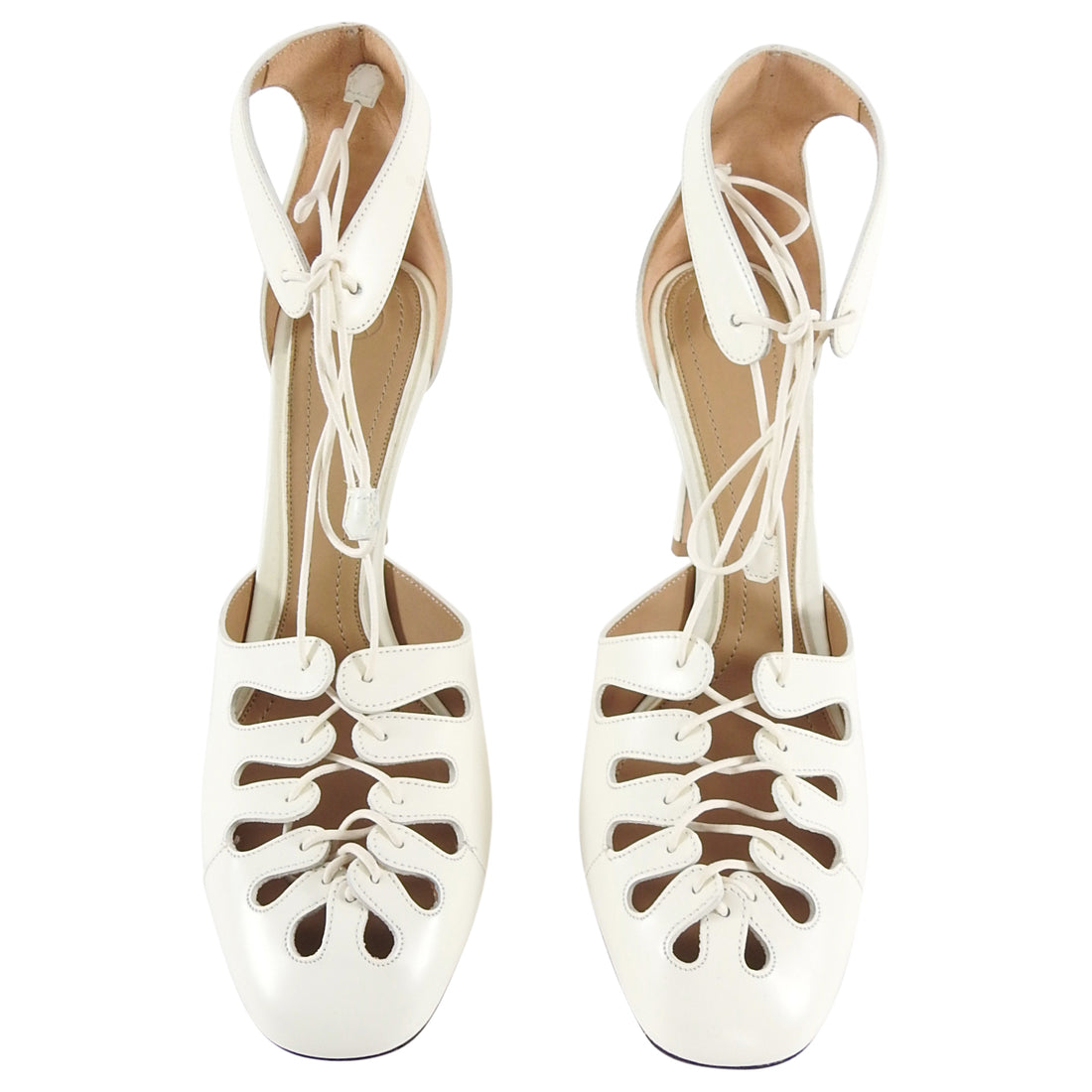 The Row Ivory Lace Up High Heel Sandals - 9.5