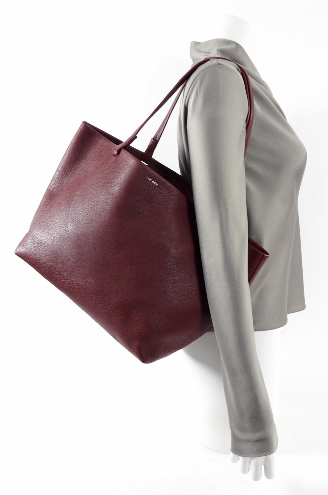 The Row Maroon Leather Park Tote Shopper Bag