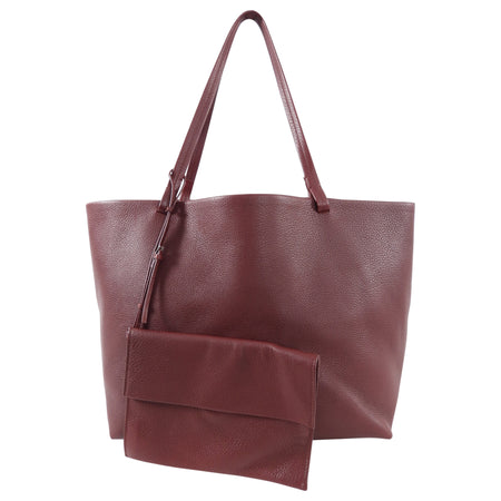 The Row Maroon Leather Park Tote Shopper Bag