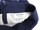 Thom Browne Navy Blue Silk Pin-tucked Skirt With Pearl Detail - XS / 2