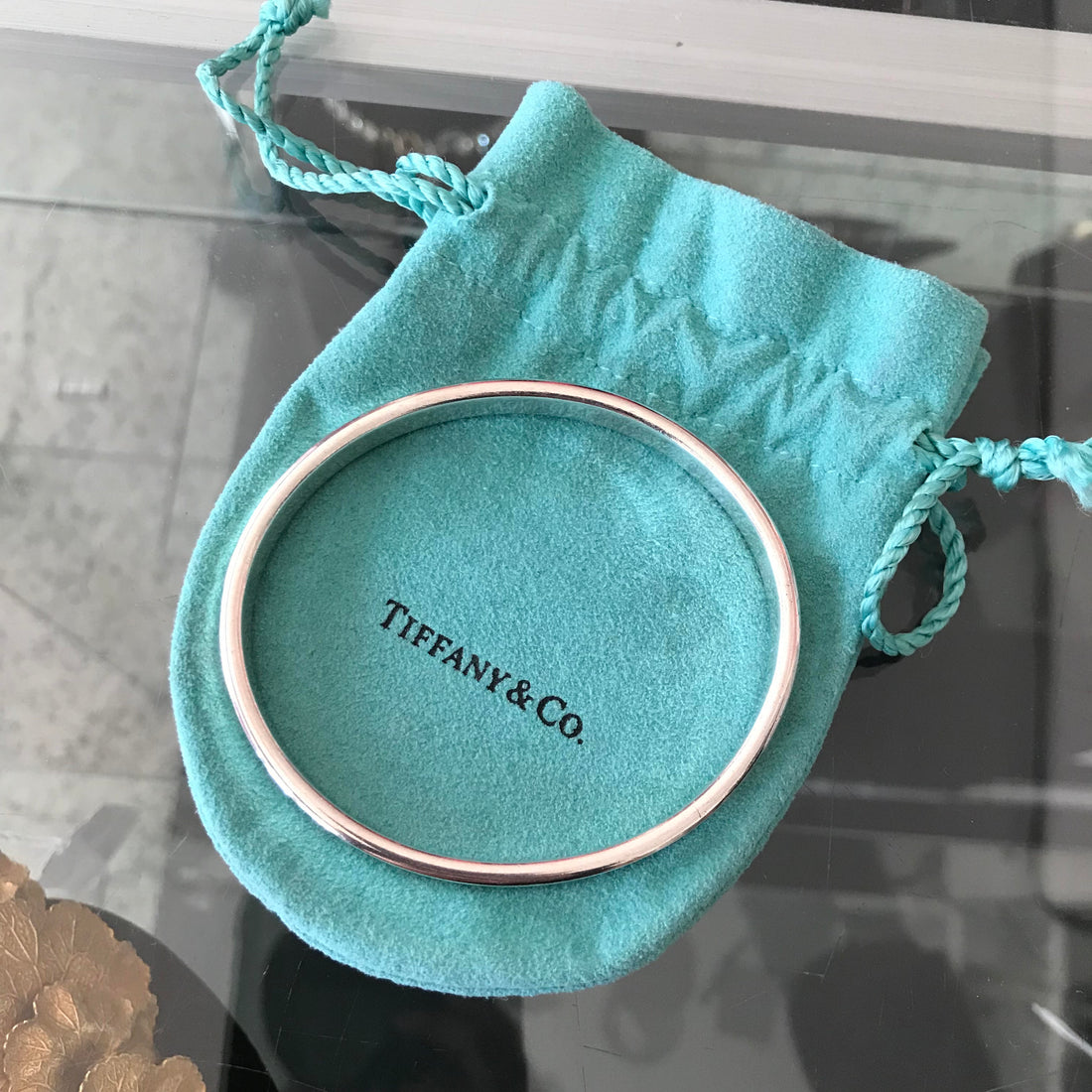 Tiffany and Co. Sterling Silver 1837 Oval Bangle Bracelet