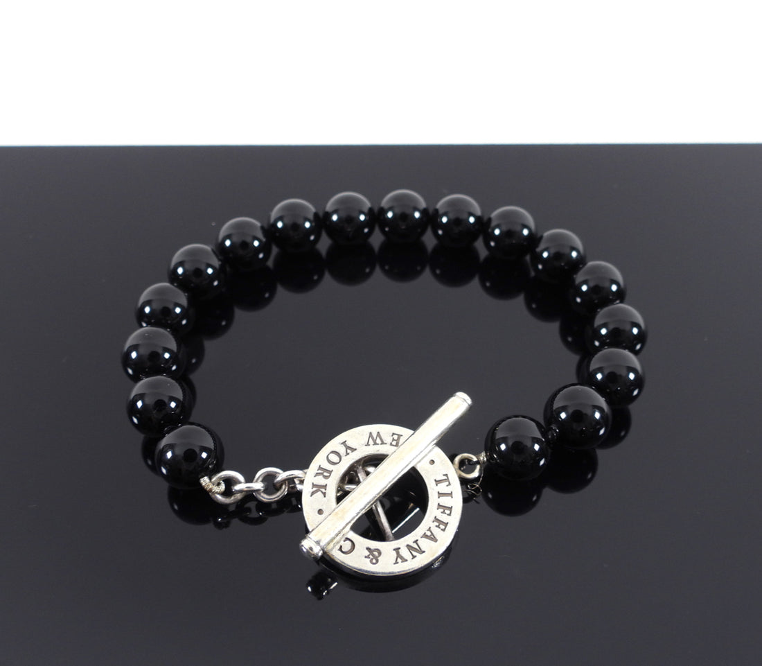 Tiffany & Co. Black Bead and Sterling Toggle Bracelet – I MISS YOU VINTAGE