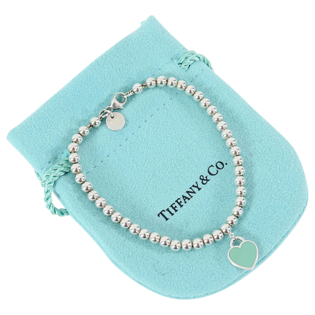 TIFFANY Sterling Silver Enamel Return To Tiffany Color Splash Heart Tag Bracelet  Blue 963724  FASHIONPHILE