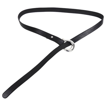 Tiffany Black Leather Belt with Sterling Buckle