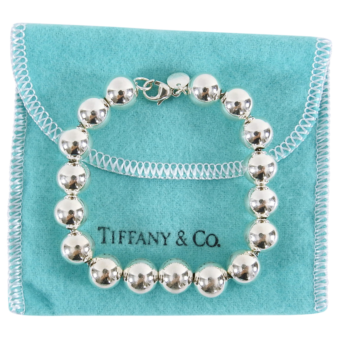 Tiffany and Co Sterling Silver 10mm Ball Bracelet 