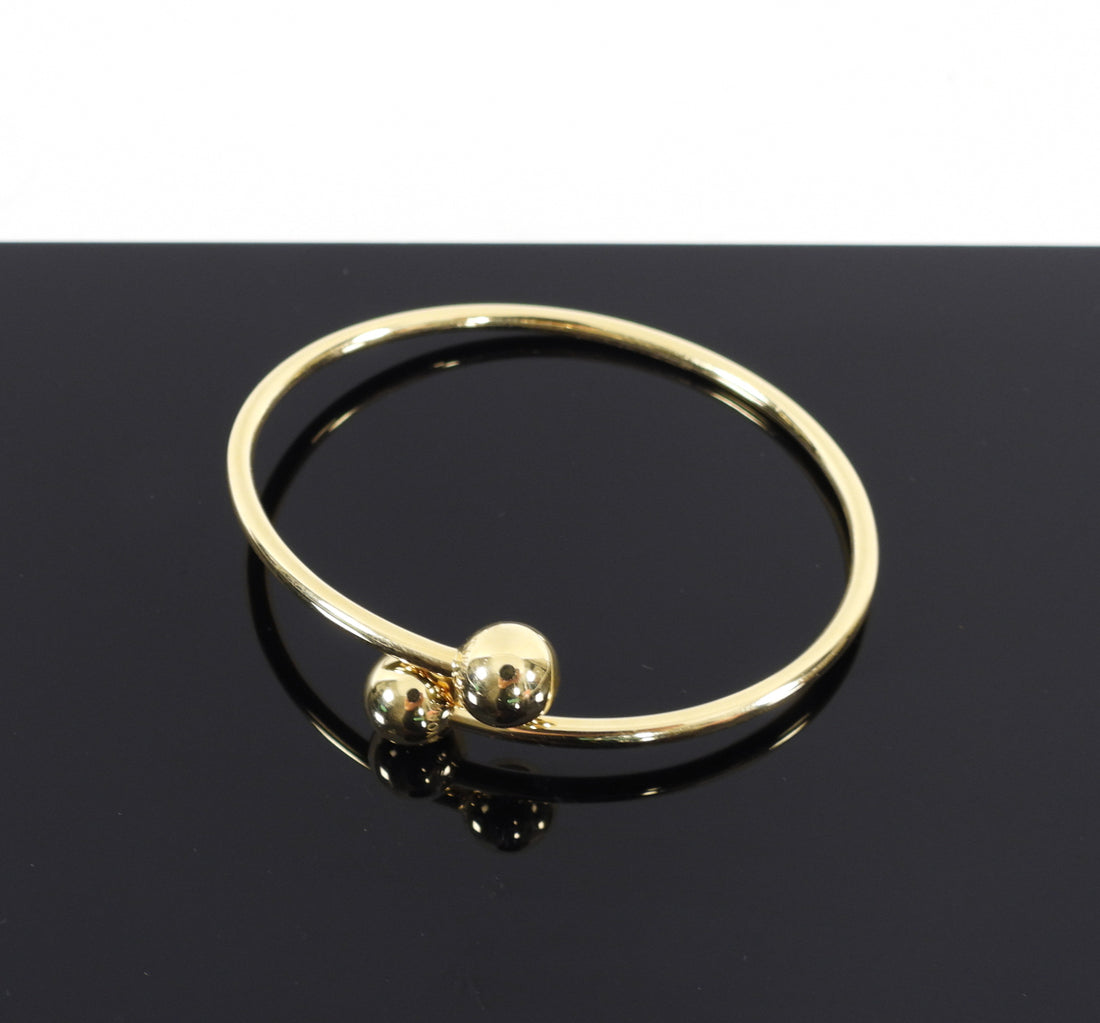Tiffany 18k Yellow Gold Hardwear Ball Bypass Bracelet – I MISS YOU