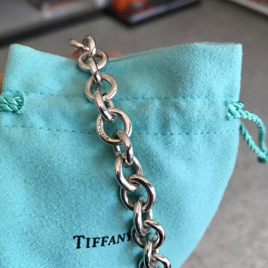 Tiffany and Co. Sterling Silver Heavy Chain Link Choker Necklace