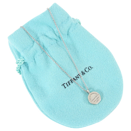Tiffany & Co. Sterling Silver Logo Tag Charm Necklace