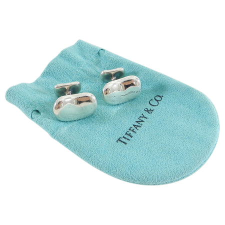 Tiffany and Co. x Elsa Peretti Sterling Silver Bean Cufflinks 