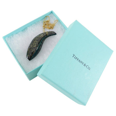 Tiffany and Co. x Frank Gehry 18k Gold and Jade Fish Pendant Necklace