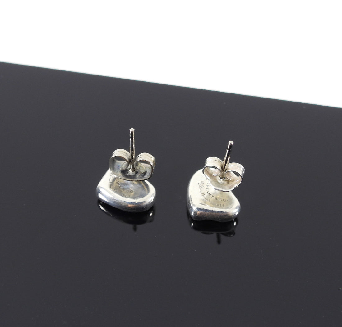 Tiffany & Co. Sterling Silver Elsa Peretti Full Heart Mini Earrings