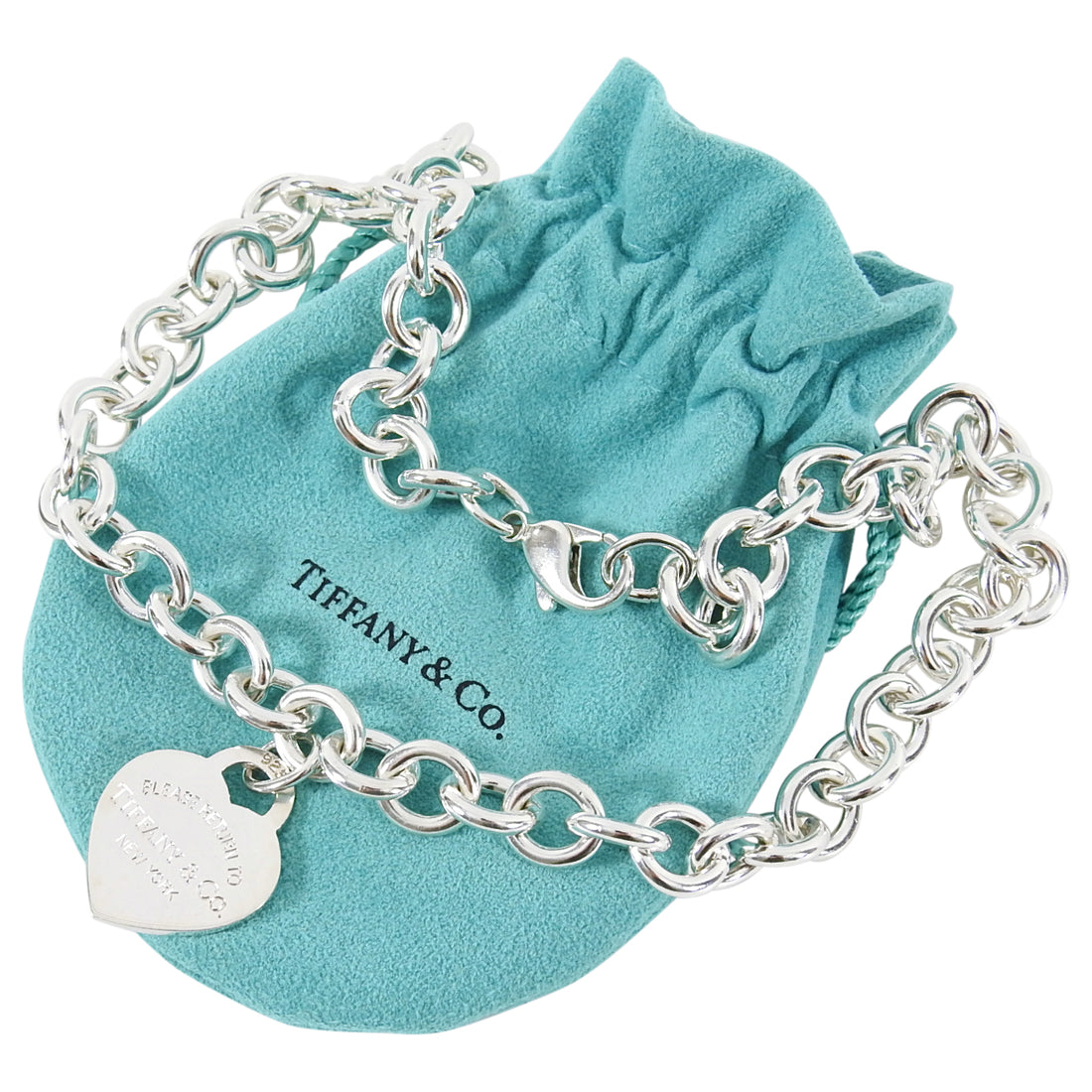 Tiffany and Co.  Sterling Silver Return to Tiffany Heart Tag Necklace