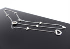 Tiffany & Co. Sterling Silver Open Heart Lariat Station Necklace 
