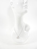 Tiffany & Co.  Elsa Peretti Sterling Silver Diamond Open Heart Necklace