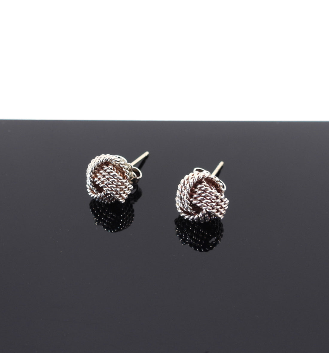 Tiffany & Co.  Sterling Silver Knot Stud Earrings