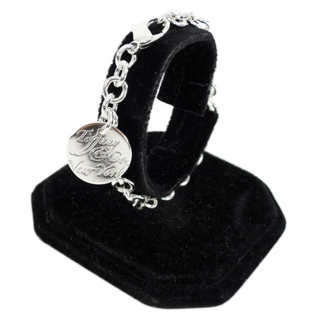 Tiffany & Co.  Sterling Silver Script Notes Tag Bracelet