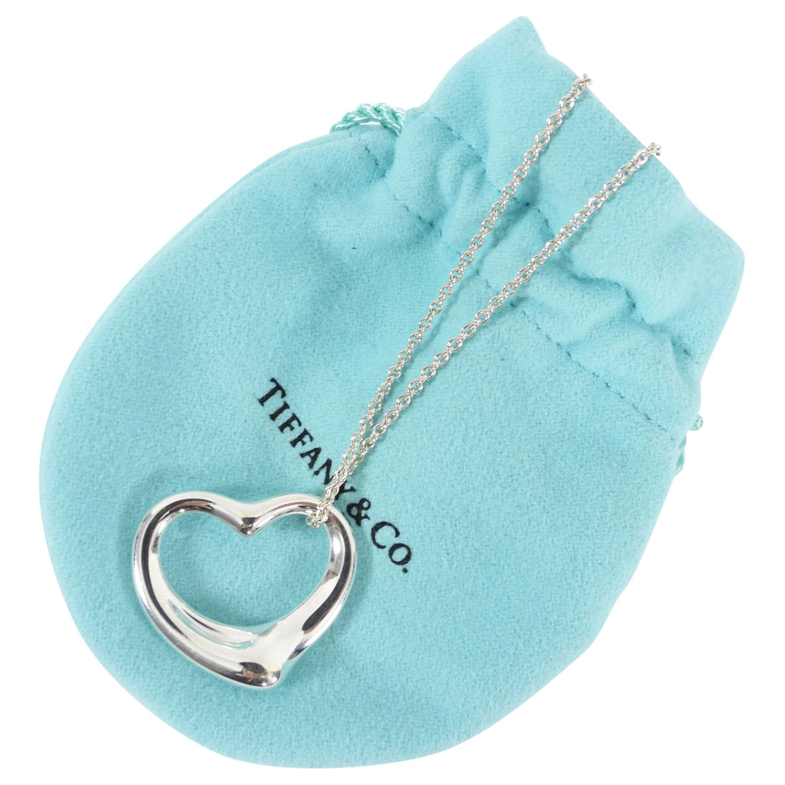 Tiffany & Co. Elsa Peretti 18K Yellow Gold Small Open Heart Necklace | New  York Jewelers Chicago